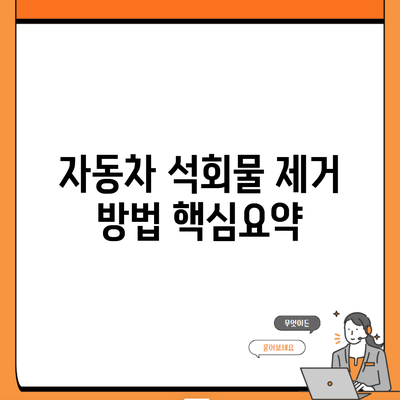 자동차 석회물 제거 방법 핵심요약