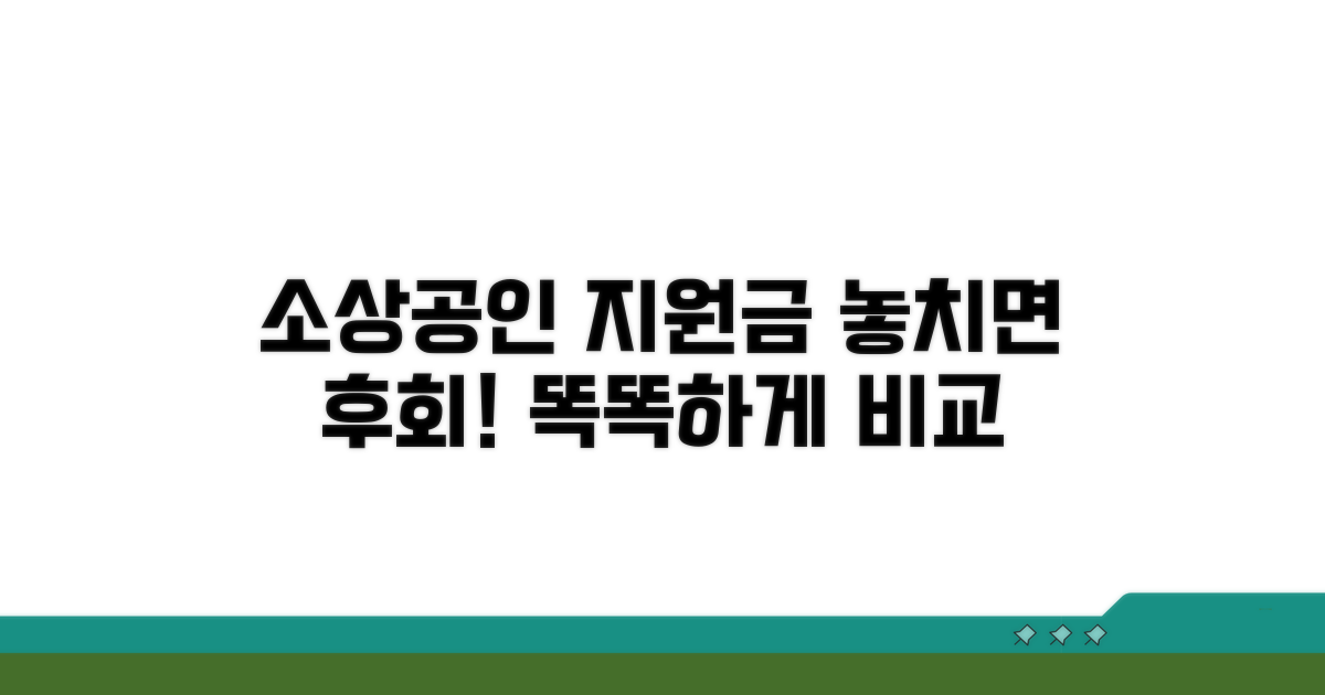 소상공인 지원금, 꼼꼼히 비교해요