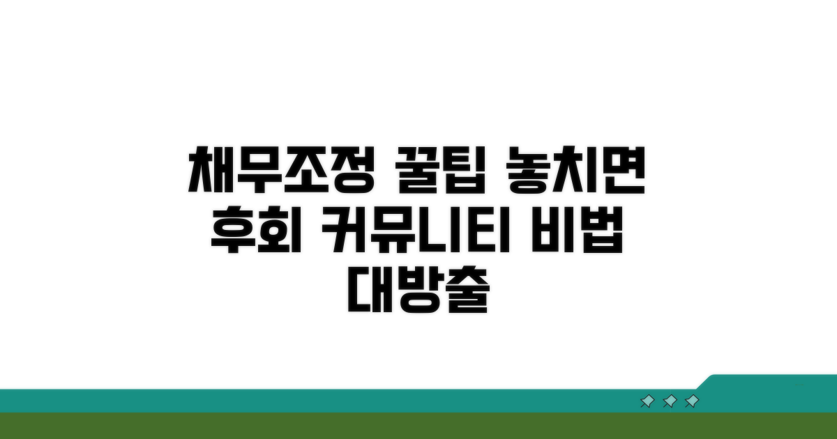 채무조정 관련, 커뮤니티 팁 모음