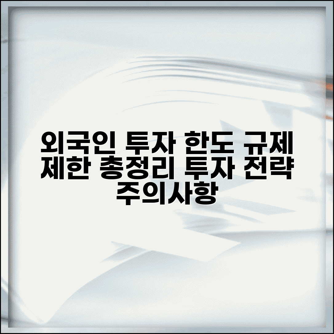 외국인 투자한도 규정 | 외국인 투자 제한 | 투자 한도 | 규제 현황 | 투자 전략 | 주의사항 | 관련 법규