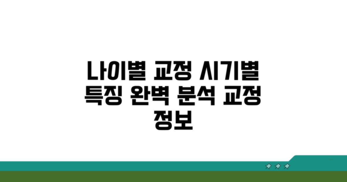 교정 종류별 연령과 시기별 특징