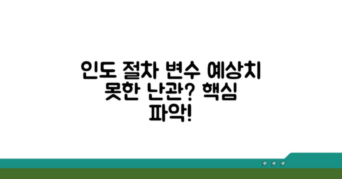 인도 절차 중 발생할 수 있는 변수