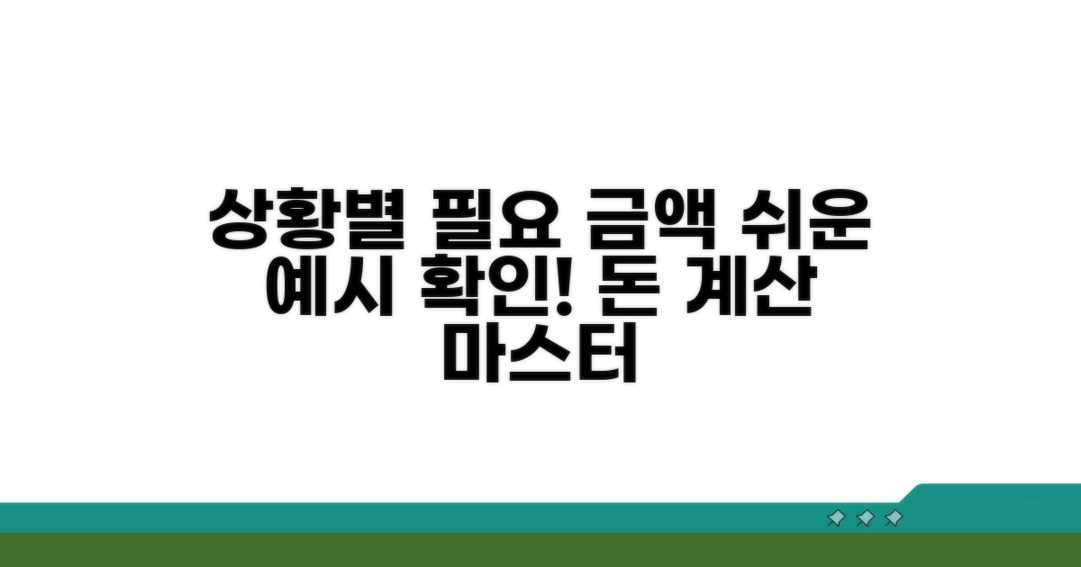 상황별 필요 금액 예시 확인