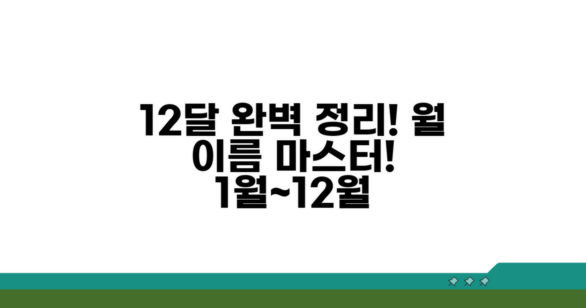 1월부터 12월까지 월 이름 완벽 정리