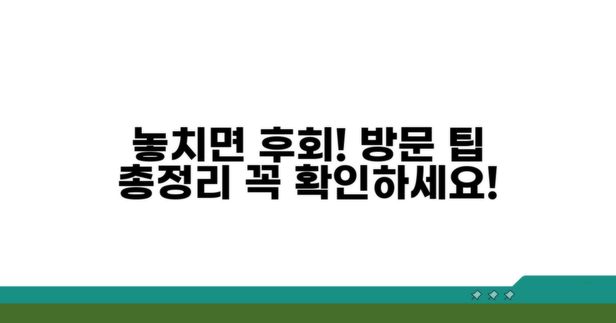 놓치면 후회! 방문 팁 총정리