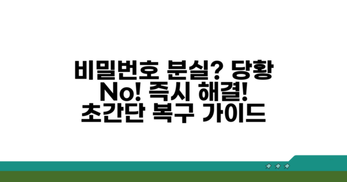 비밀번호 분실 시 대처 방법