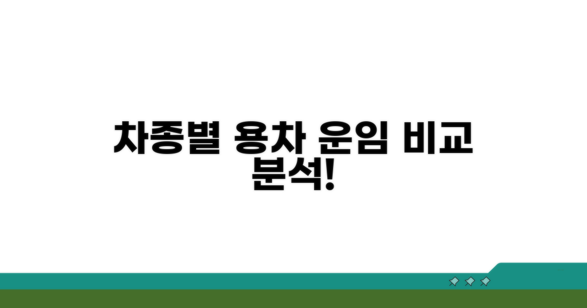 차종별 용차 운임 비교 분석
