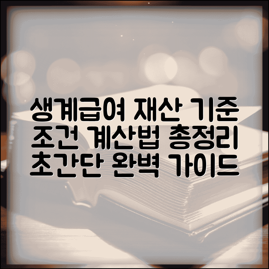 생계급여 재산기준 선정 방법 | 기초생활보장 생계급여 조건, 계산법 총정리