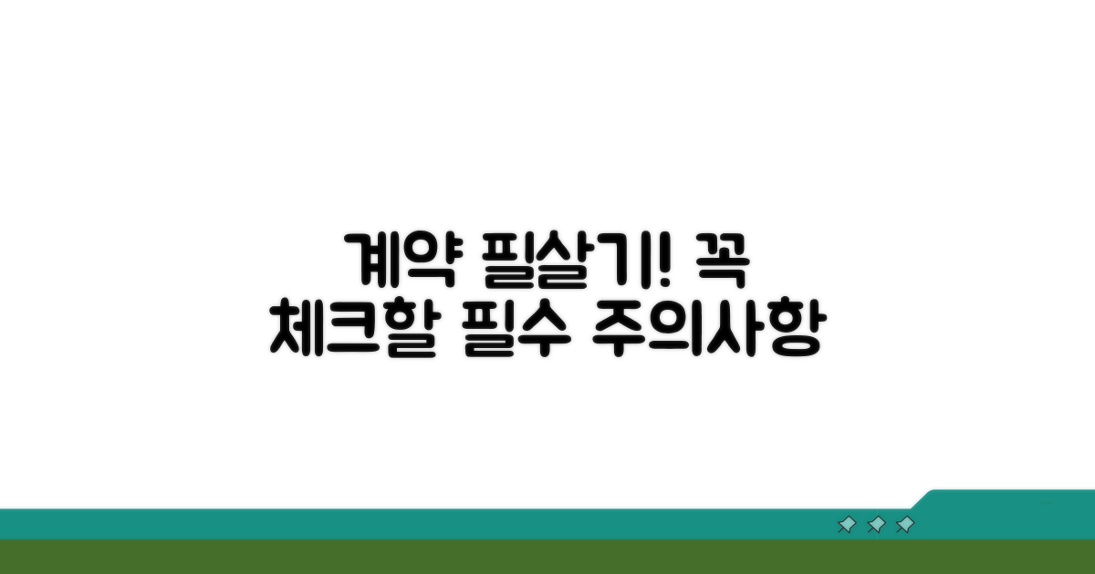계약 시 꼭 알아야 할 핵심 주의사항