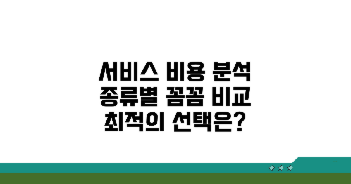 서비스 비용과 종류 상세 비교 분석