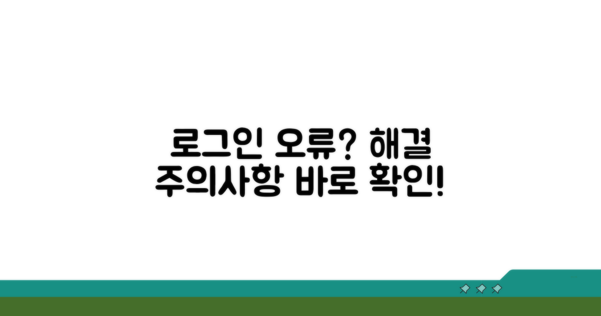 로그인 문제 해결 및 주의사항