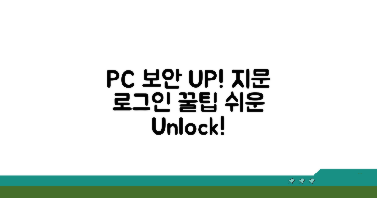 PC 보안 강화, 지문 로그인 꿀팁