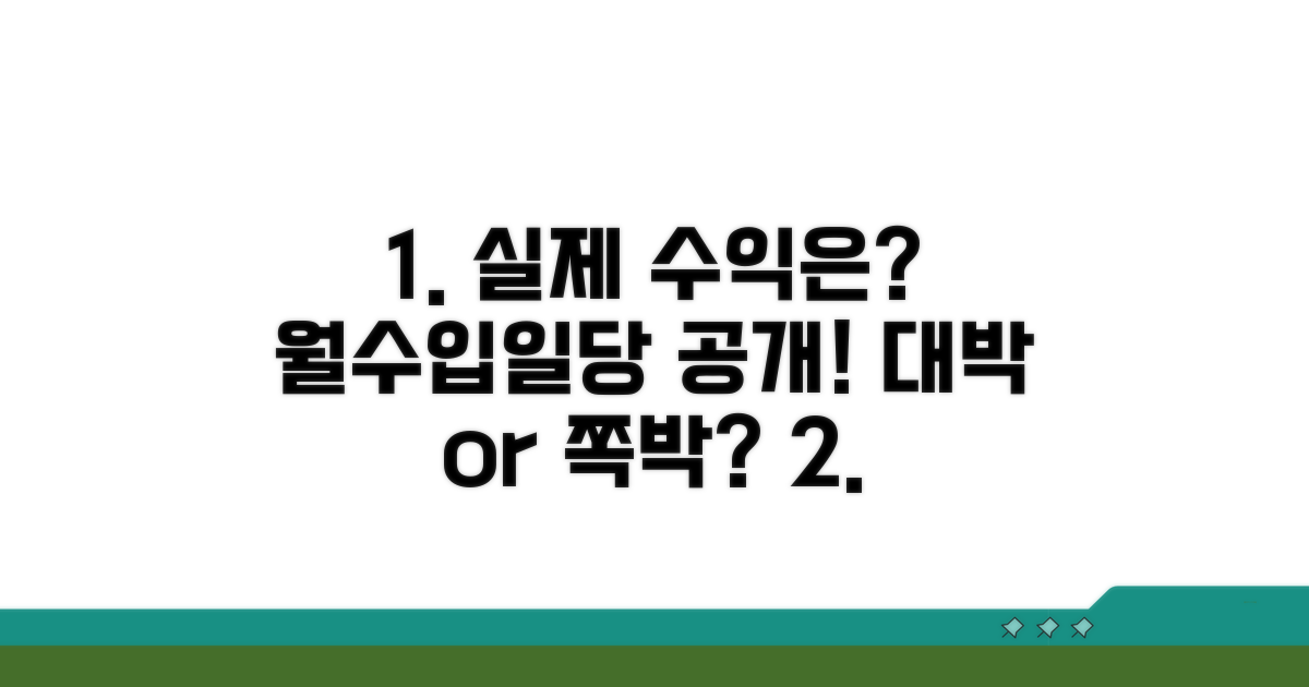 월수입과 일당, 실제 수익은?