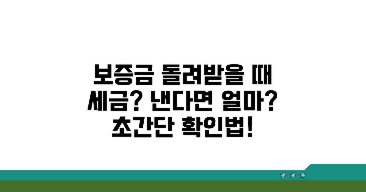 보증금 반환 시 세금 여부