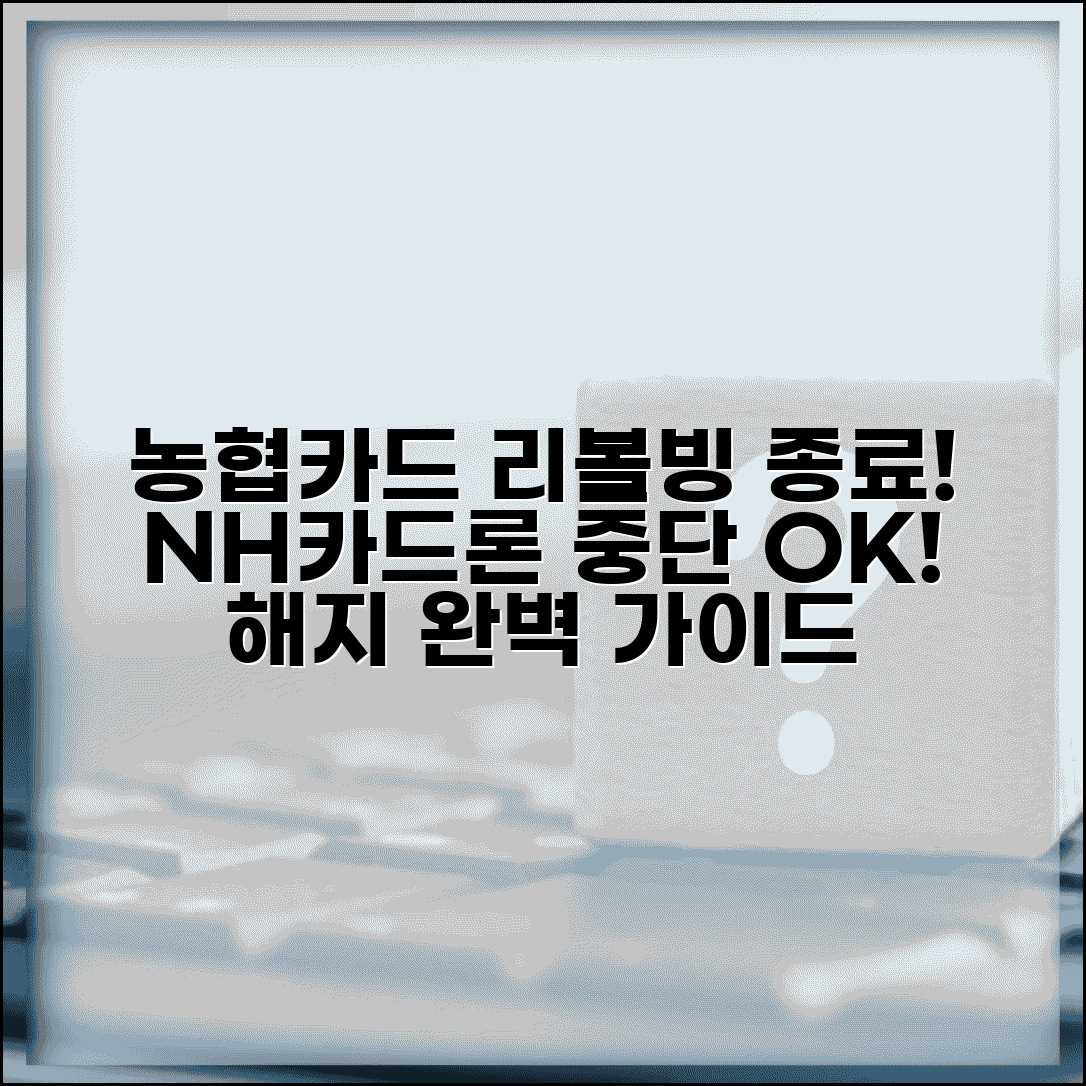 농협카드 리볼빙 해지 완벽 가이드 | NH카드론 서비스 중단하기