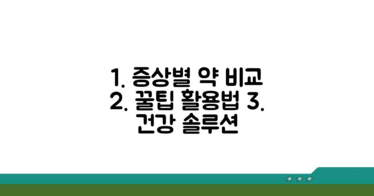 증상별 약 비교와 활용 꿀팁