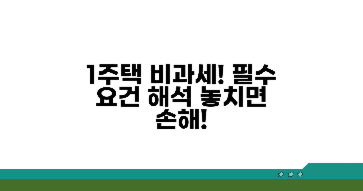 1주택 비과세 적용 요건과 해석