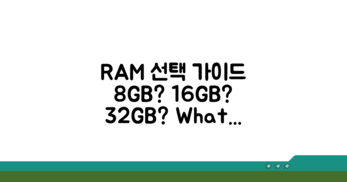 8GB, 16GB, 32GB RAM, 어떤 걸 골라야 할까?