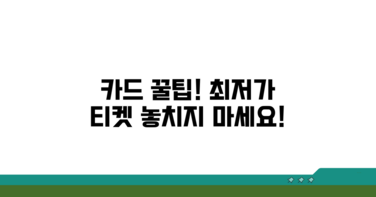 최저가 티켓 구매 카드 활용법