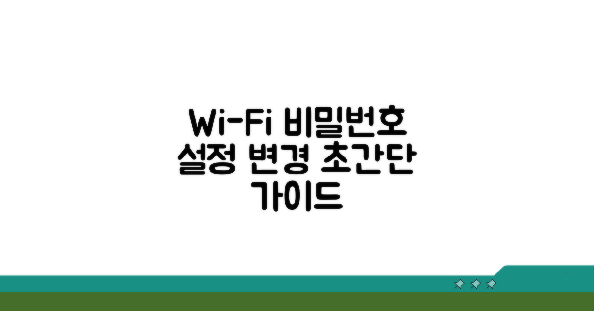 Wi-Fi 비밀번호 설정 및 변경 가이드