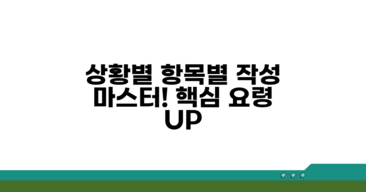 상황별 항목별 작성 요령