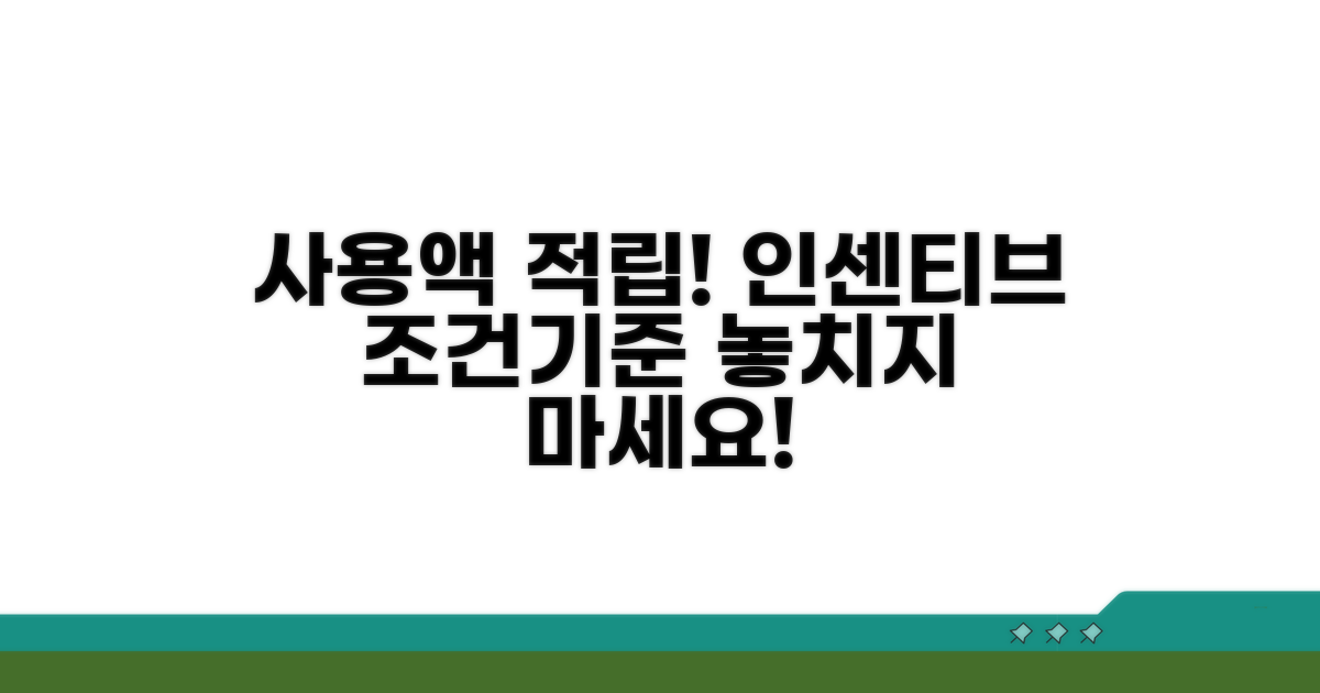 사용액 적립 인센티브 조건과 기준