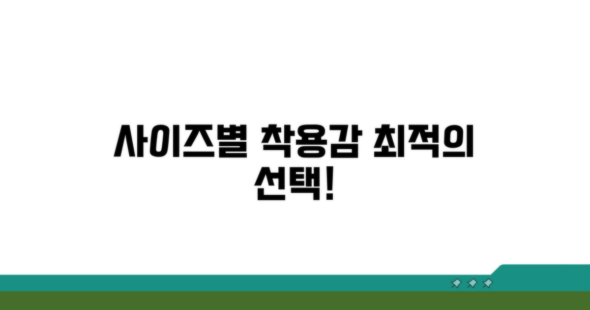 사이즈별 착용감과 장점