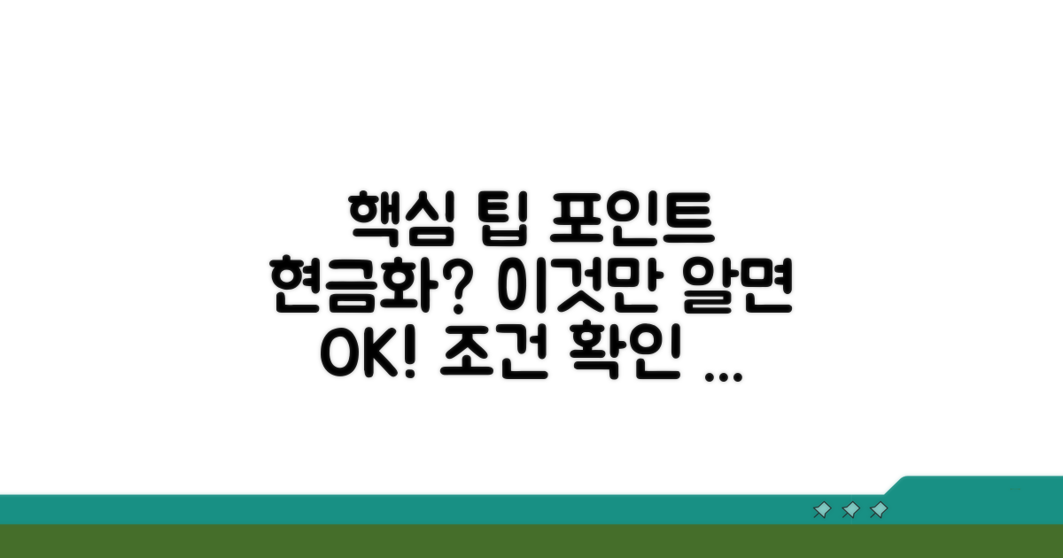 포인트 전환, 현금화 조건 확인