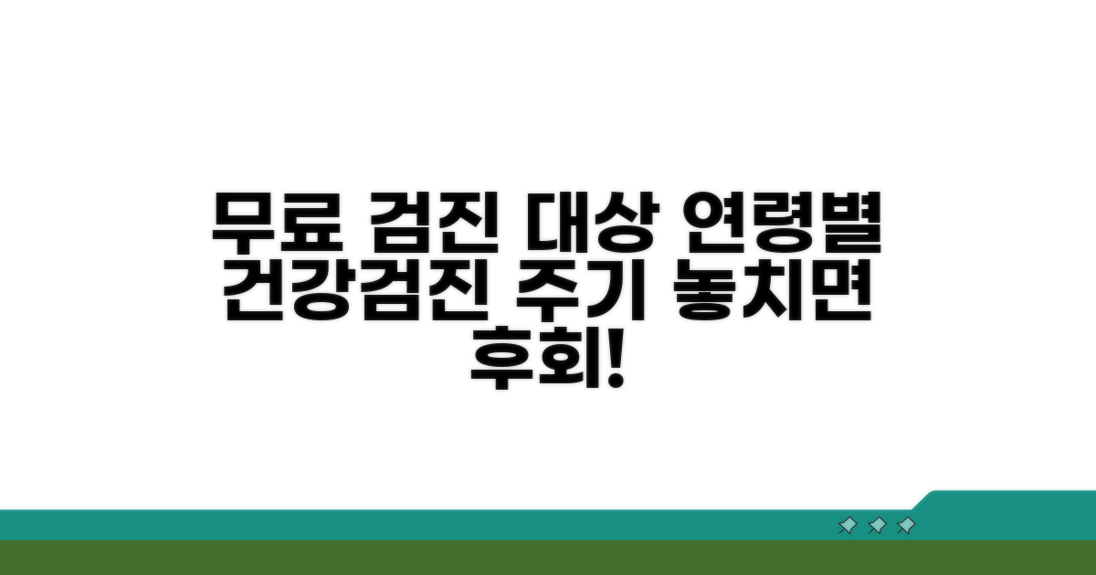 무료 검진 대상과 연령별 권장 주기