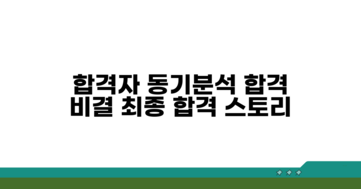 합격자 지원동기 사례 분석