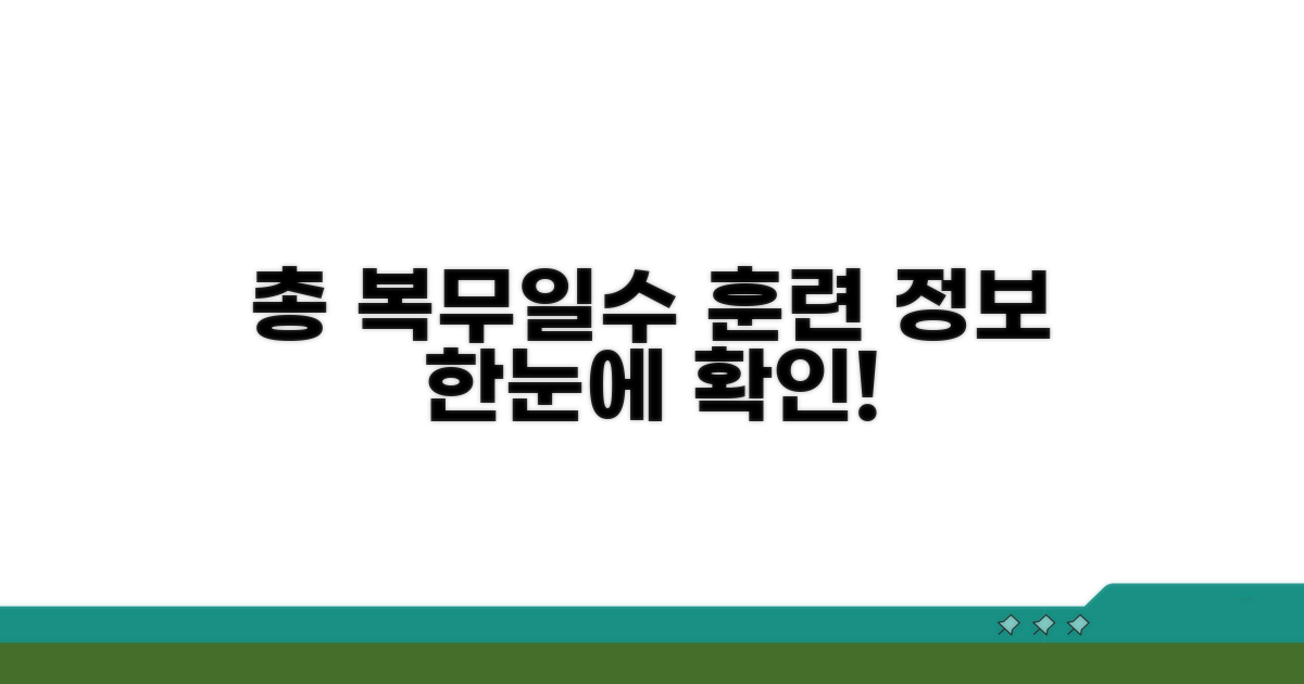 총 복무일수와 훈련 정보 한눈에