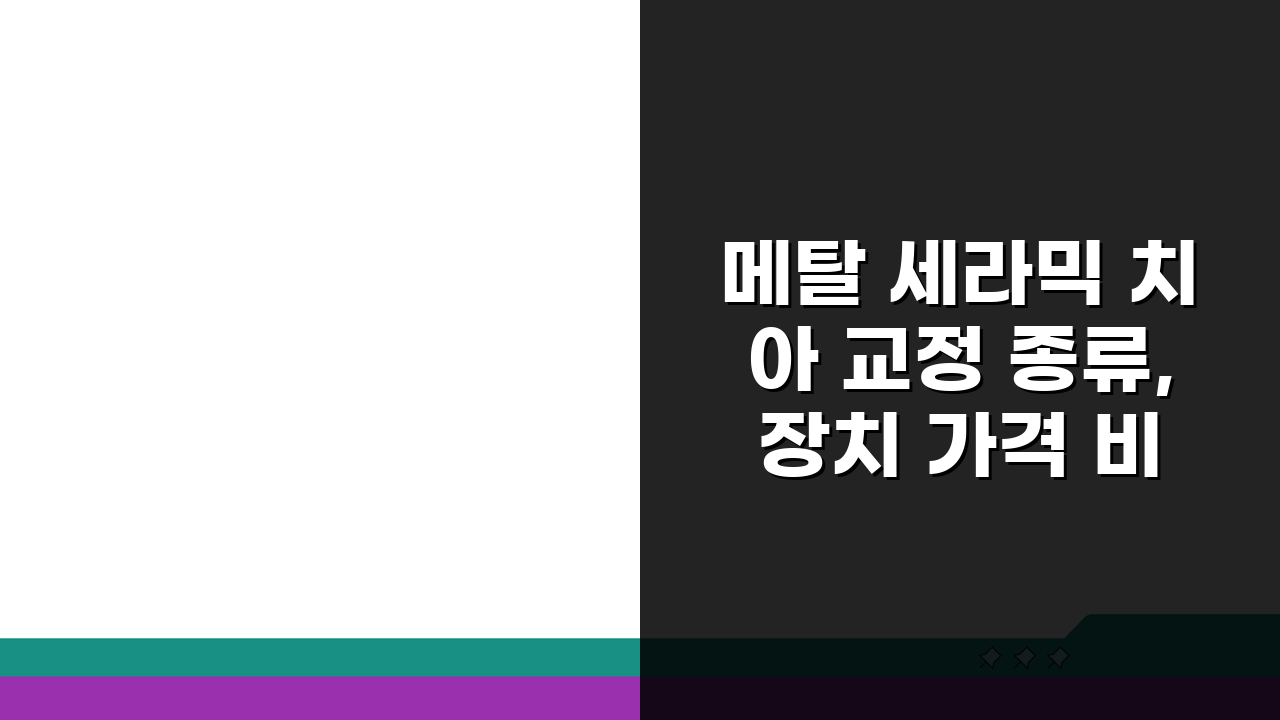 메탈 세라믹 치아 교정 종류, 장치 가격 비교 총정리