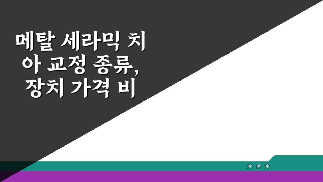 메탈 세라믹 치아 교정 종류, 장치 가격 비교 총정리