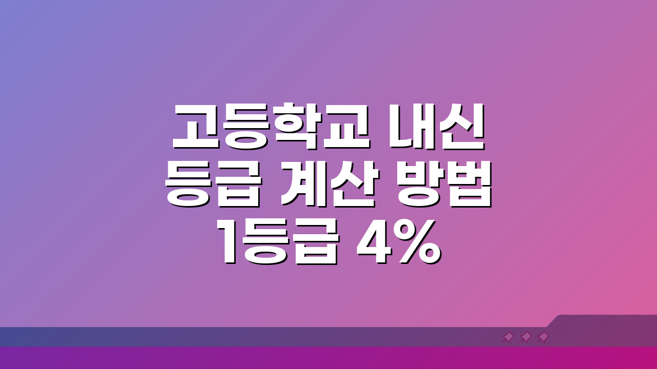 고등학교 내신 등급 계산 방법 1등급 4% 완벽 분석